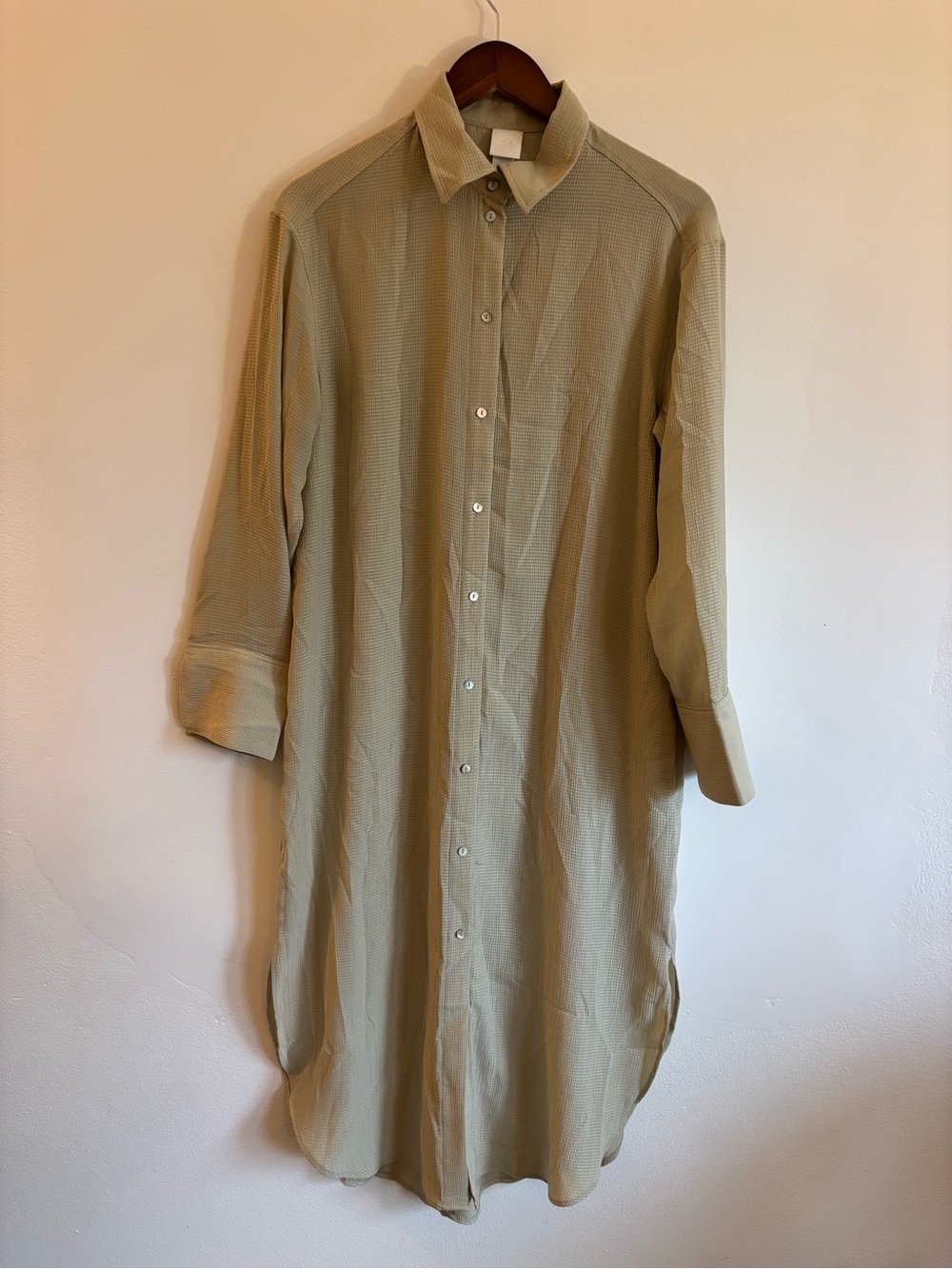 H&M Women's Midi Shirt Dress in Light Beige